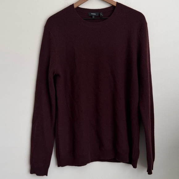 Theory Other - Theory men crewneck burgundy sweater cashmere L